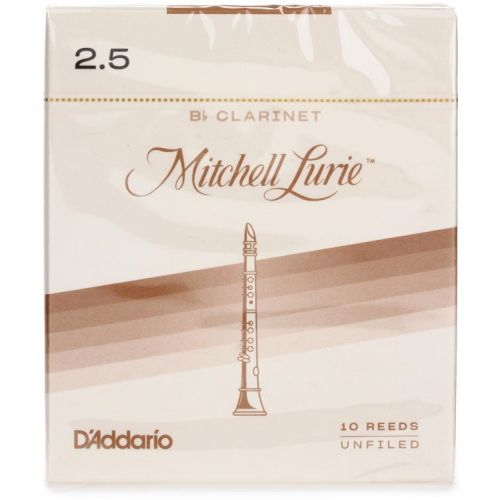  D'Addario Mitchell Lurie Bb Clarinet Reed (10-pack) with Reed Vitalizer Case - 2.5