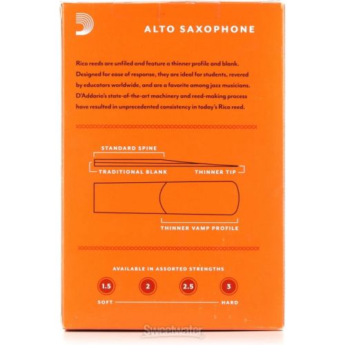  D'Addario RJA0125 - Rico Alto Saxophone Reeds - 2.5 (50-pack)