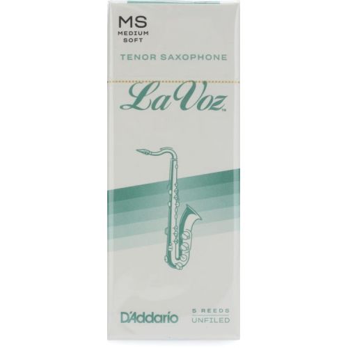  D'Addario La Voz Tenor Saxophone Reeds (5-pack) with Reed Vitalizer Case - Medium Soft