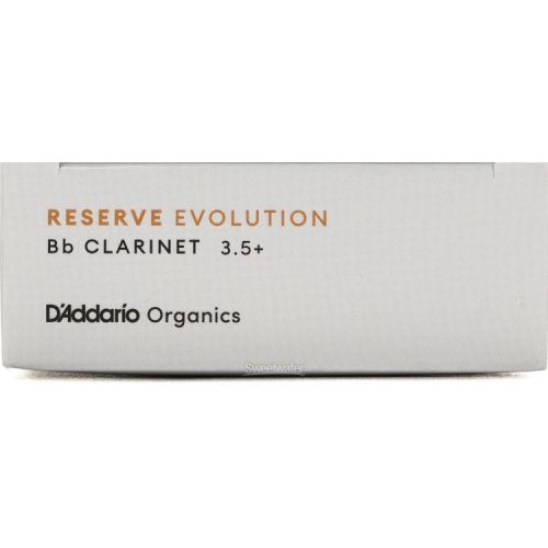  D'Addario Organics Reserve Evolution Bb Clarinet Reeds - 3.5+ (10-pack)