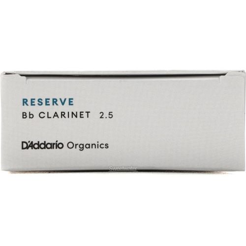  D'Addario Organics Reserve Bb Clarinet Reeds - 2.5 (10-pack)