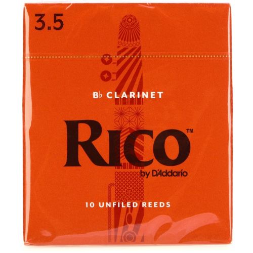  D'Addario Rico Bb Clarinet Reeds (10-pack) with Reed Vitalizer - 3.5