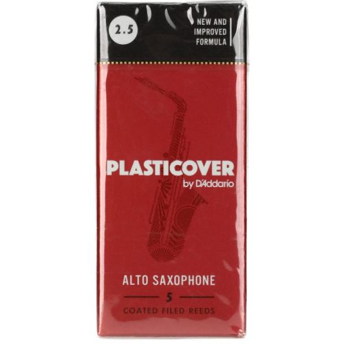  D'Addario Plasticover Alto Saxophone Reeds (5-pack) with Reed Vitalizer - 2.5