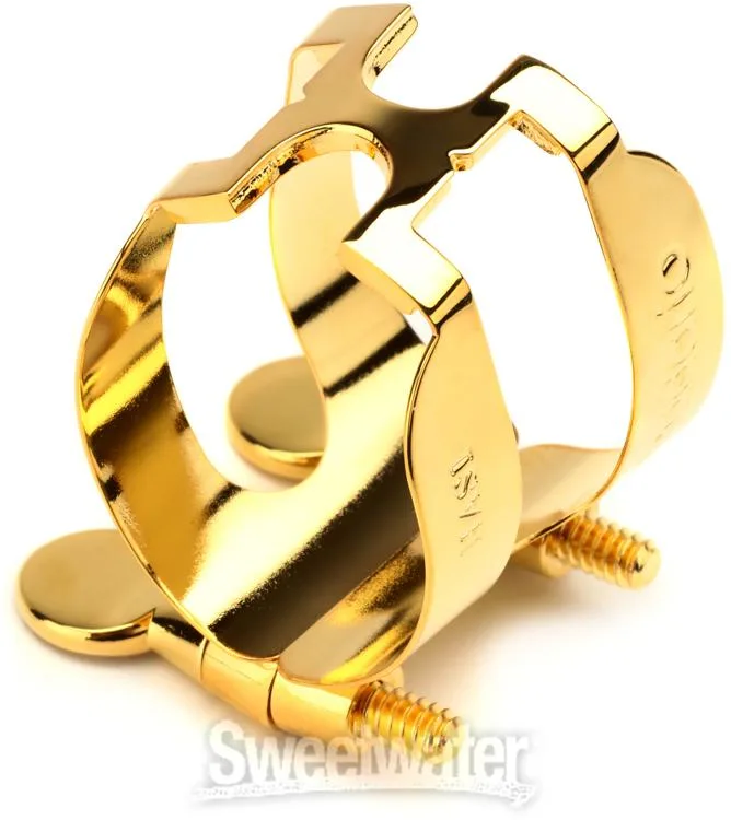  D'Addario HAS1G H Alto Saxophone Ligature and Cap - Gold