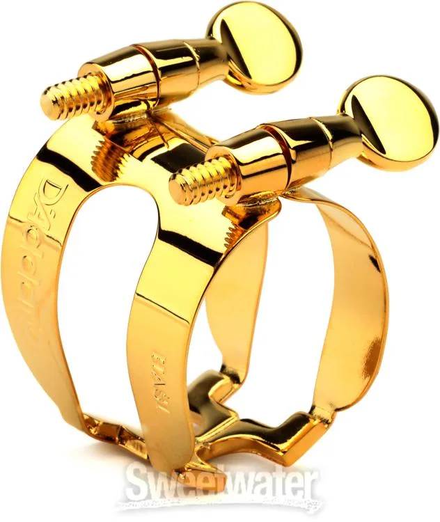  D'Addario HAS1G H Alto Saxophone Ligature and Cap - Gold