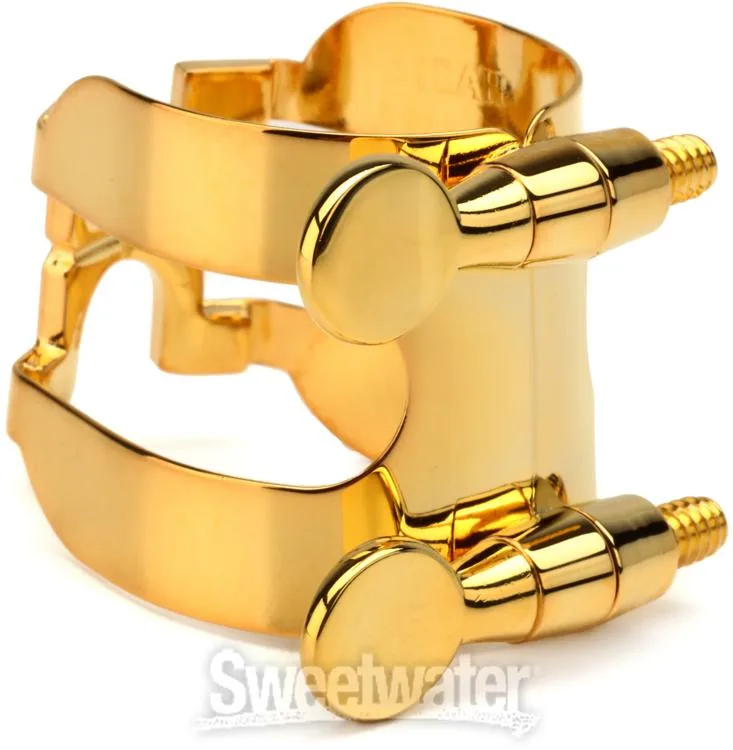  D'Addario HAS1G H Alto Saxophone Ligature and Cap - Gold