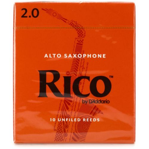  D'Addario Rico Alto Saxophone Reeds (10-pack) with Reed Vitalizer - 2.0