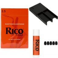 D'Addario RLA1025 - Rico Baritone Saxophone Reeds Accessories Bundle - 2.5 (10-pack)