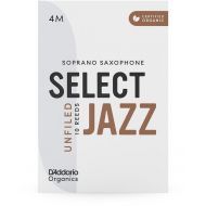 D'Addario Organics Select Jazz Unfiled Soprano Saxophone Reeds - 4 Medium (10-pack)