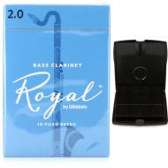 D'Addario Royal Bass Clarinet Reed (10-pack) with Reed Vitalizer Case - 2.0