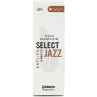 D'Addario Organics Select Jazz Unfiled Tenor Saxophone Reeds - 2 Medium (5-pack)