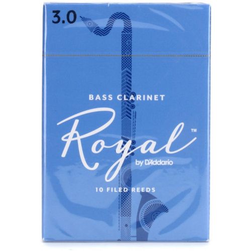  D'Addario Royal Bass Clarinet Reed (10-pack) with Reed Vitalizer Case - 3.0