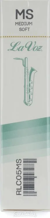  D'Addario RLC05MS - La Voz Baritone Saxophone Reed - Medium Soft (5-pack)