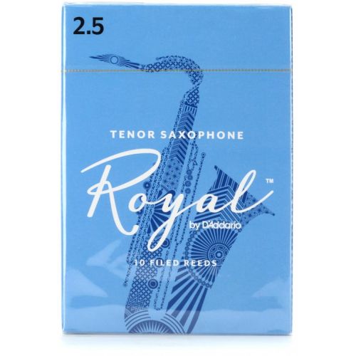  D'Addario Royal Tenor Saxophone Reeds (10-pack) with Reed Vitalizer Case - 2.5