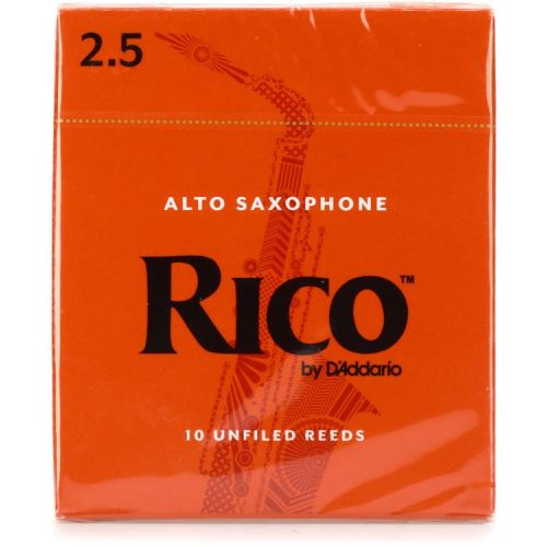  D'Addario Rico Alto Saxophone Reeds (10-pack) with Reed Vitalizer - 2.5