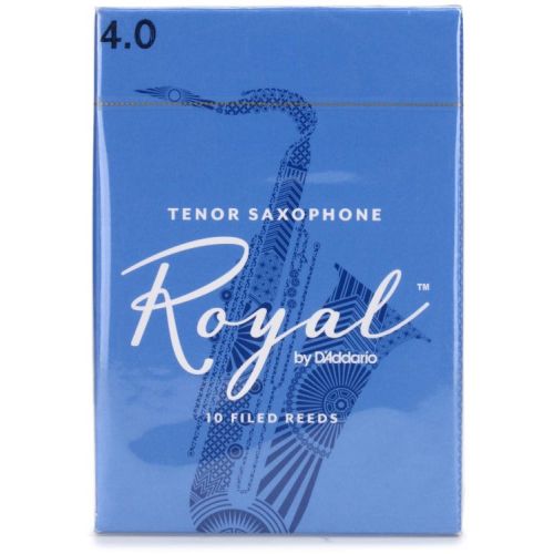  D'Addario Royal Tenor Saxophone Reeds (10-pack) with Reed Vitalizer Case - 4.0