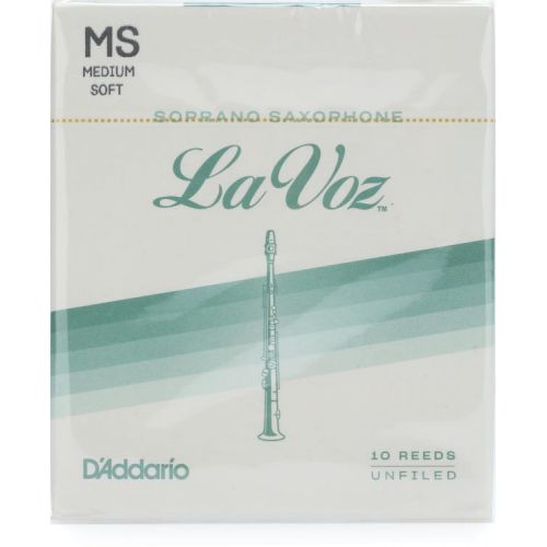  D'Addario La Voz Soprano Saxophone Reeds (10-pack) with Reed Vitalizer Case - Medium Soft