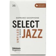 D'Addario Organics Select Jazz Unfiled Soprano Saxophone Reeds - 3 Soft (10-pack)