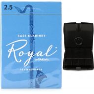 D'Addario Royal Bass Clarinet Reed (10-pack) with Reed Vitalizer Case - 2.5