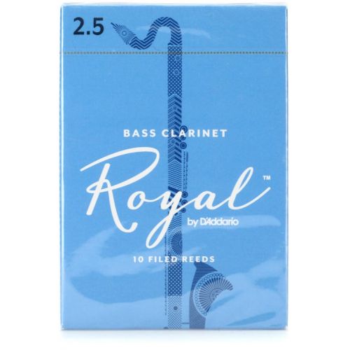  D'Addario Royal Bass Clarinet Reed (10-pack) with Reed Vitalizer Case - 2.5