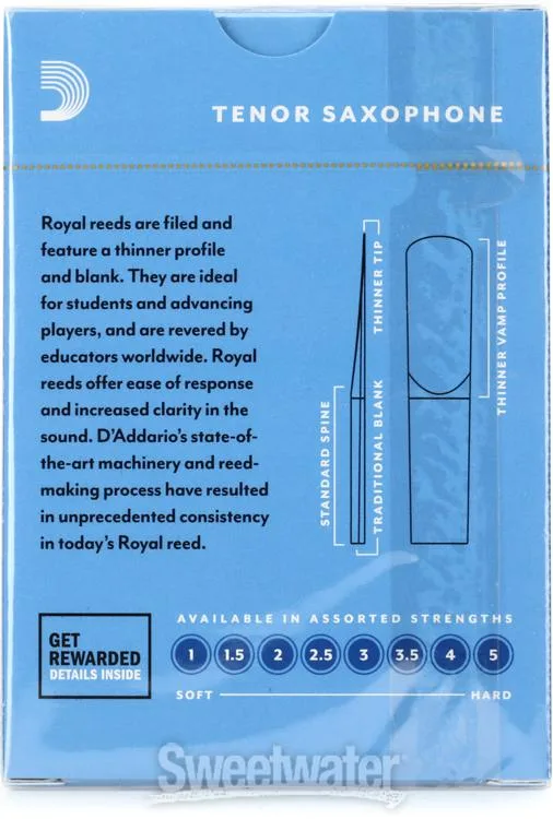  D'Addario RKB1030 - Royal Tenor Saxophone Reeds - 3.0 (10-pack)