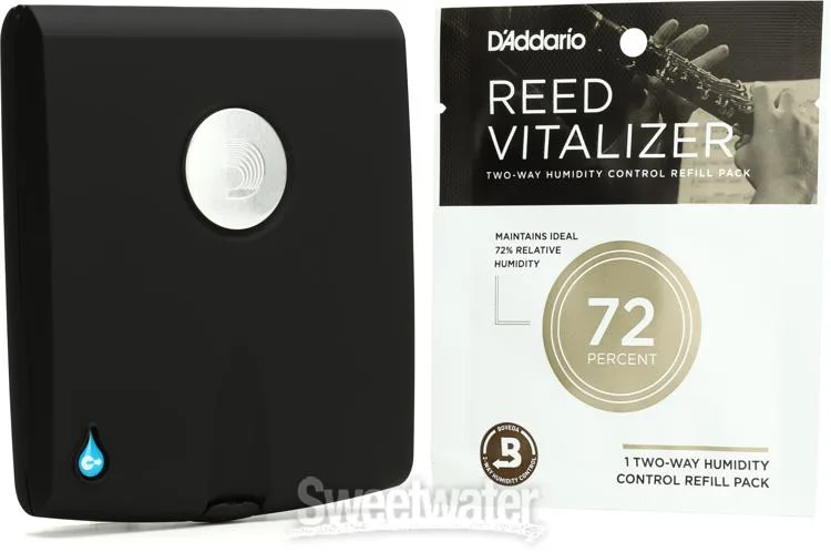  D'Addario La Voz Tenor Saxophone Reeds (5-pack) with Reed Vitalizer Case - Medium Hard