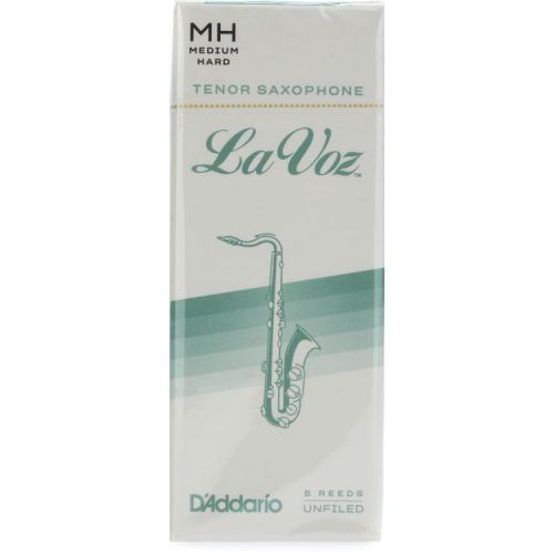  D'Addario La Voz Tenor Saxophone Reeds (5-pack) with Reed Vitalizer Case - Medium Hard