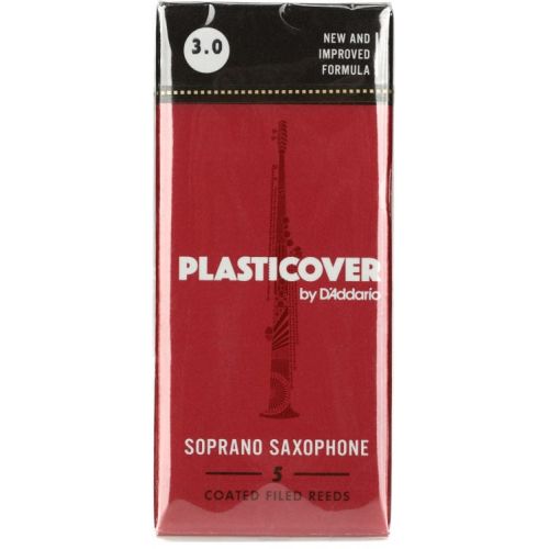  D'Addario Plasticover Soprano Saxophone Reeds (5-pack) with Reed Vitalizer Case - 3.0