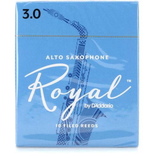  D'Addario Royal Alto Saxophone Reeds (10-pack) with Reed Vitalizer - 3.0