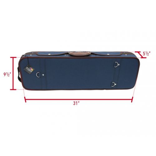  D'Luca DLuca CP05M-BLBL Heavy Duty Oblong Violin Case 4/4, Blue/Blue