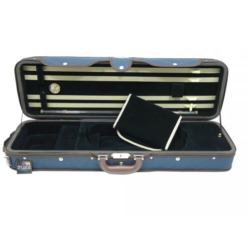  D'Luca DLuca CP05M-BLBL Heavy Duty Oblong Violin Case 4/4, Blue/Blue