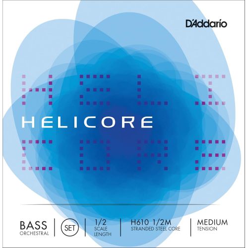  DAddario Helicore Orchestral Bass String Set, 1/2 Scale, Medium Tension