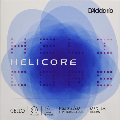  DAddario Helicore Fourths-Tuning Cello Set, 4/4 Scale, Medium Tension