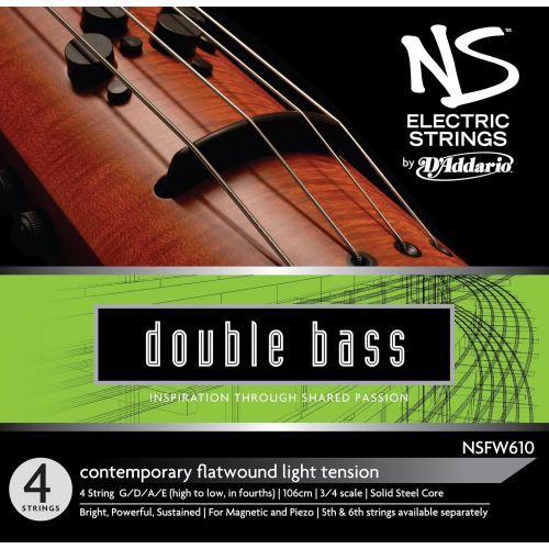  DAddario NS Electric Contemporary Bass String Set, 3/4 Scale, Medium Tension