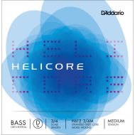 DAddario Helicore Orchestral Bass Single D String, 3/4 Scale, Medium Tension