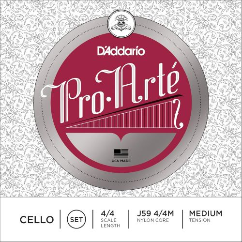  DAddario Pro-Arte Cello String Set, 4/4 Scale, Medium Tension