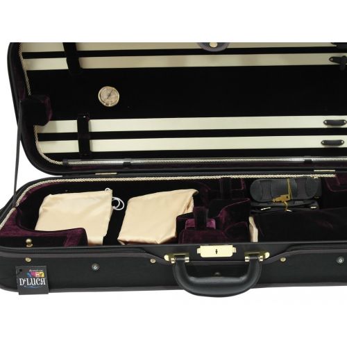  DLuca CP04M-BKBU Double Violin Case Black-Burgundy