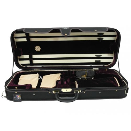  DLuca CP04M-BKBU Double Violin Case Black-Burgundy