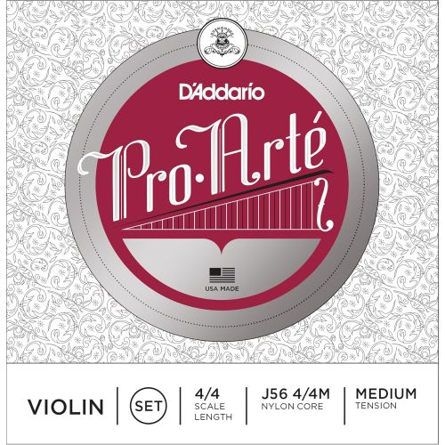  DAddario J56 4/4M Pro-Arte Nylon violin Strings, Medium