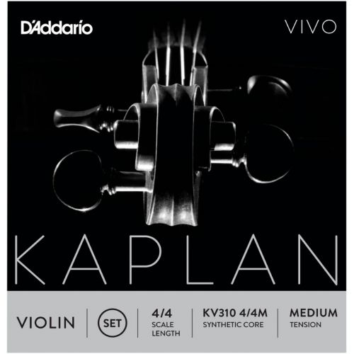  DAddario Kaplan Vivo Violin String Set, 4/4 Scale, Medium Tension