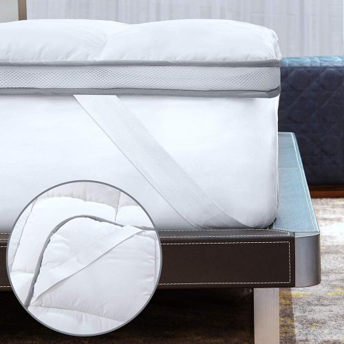  D & G THE DUCK AND GOOSE CO Air-Flow Luxury Hotel Quality Mattress Topper, Ultra Plush Down Alternative Pillow Top Bed Topper 2 H, Full Size