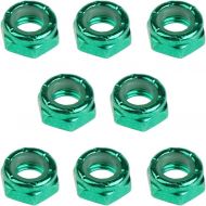 D DOLITY Dolity 8pcs Skateboard Kingpin Nuts Truck Axle Screw Nuts Longboard Repair Rebuilding Gear - Green, 13x7x6mm