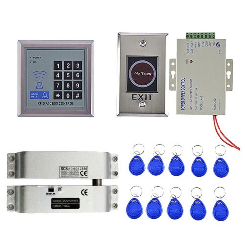  D DOLITY Top Quality 500 Users Fingerprints + 10 Pcs Keyfobs EM RFID Card Reader Doorbell Door Access Control Security Systems