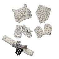 D Darlyng & Co Darlyng & Co.s Newborn Baby Essentials Gift Set (7 Pieces) 0-6 Months: Includes- Blanket, hat, Scratch Mitten, bib, Booties