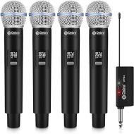 D Debra Wireless Microphone System Audio Dual Cordless Dynamic Handheld Mic with Rechargeable Receiver, for Karaoke Singing, Wedding, DJ, Party, Speech, Church, Class Use, 200ft (VP-04)