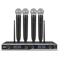 D Debra Audio D-440 UHF 4-Channel Wireless Microphone System with 4 Cordless Mics, Home Karaoke KTV Set, Ideal for Party, Church, Weddings, Stage, DJ, Outdoor, 300 Ft (4 Handheld)