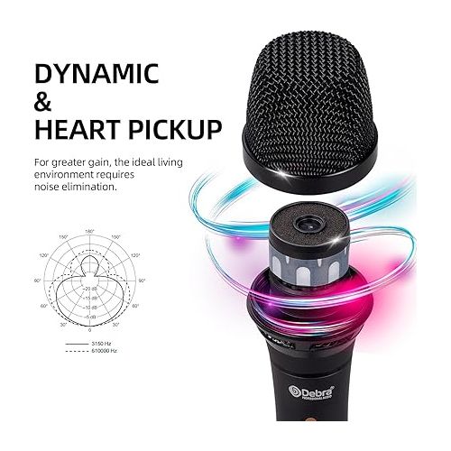  D Debra Audio D86 Wired Dynamic Microphone, Pro Cardioid Handheld Mic with Mic Clip and ON/Off Switch, Metal Vocal Karaoke Mic for Speaker, Karaoke Singing Machine, Amp, Mixer Audio