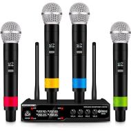 D Debra Audio VM304 VHF Wireless Microphone System with Dual Handheld Mic Have XLR Interface for Home Karaoke Wedding Conference Speech (VM304)