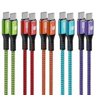 USB C to USB C Cable,(6ft, 5Pack) 60W/3A Type C Charging Cable Cord Fast Charging USB C Cable for Samsung Galaxy S23 S22 S21 S20 Ultra, W24 Fold/Flip 5, Pixel 8 7 6 Pro 6a 5 4 3