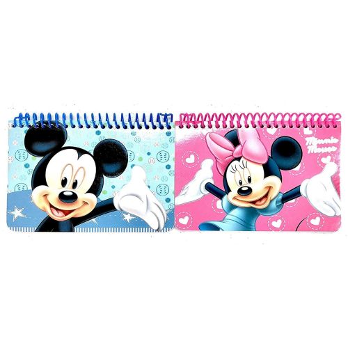 D i s n e y Disney Mickey and Minnie Mouse Drawstring Backpacks Plus Lanyards with Detachable Coin Purse and Autograph Books (Set of 6)